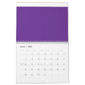 Calendrier arrière - plan violet avec bordure blanche (Mar 2027)