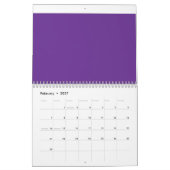 Calendrier arrière - plan violet avec bordure blanche (Feb 2027)