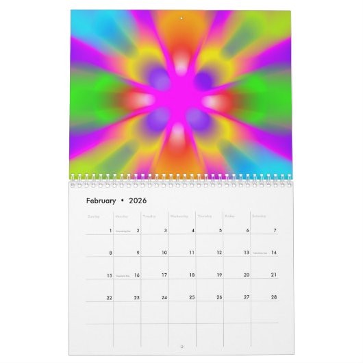 Calendrier art Abstrait (Feb 2026)