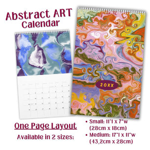 Calendrier Art abstrait de marbrure à couleur fluide