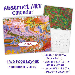 Calendrier Art abstrait de marbrure à couleur fluide 