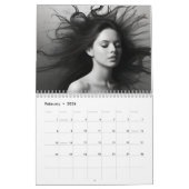 Calendrier Art abstrait noir et blanc (Feb 2026)