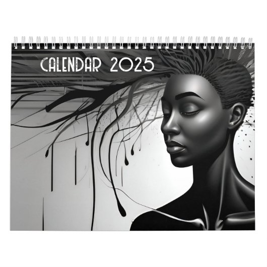 Calendrier Art abstrait noir et blanc (Protection)