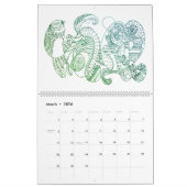 Calendrier Art Abstrait Noir et Blanc Revêtu de couleur (Mar 2026)