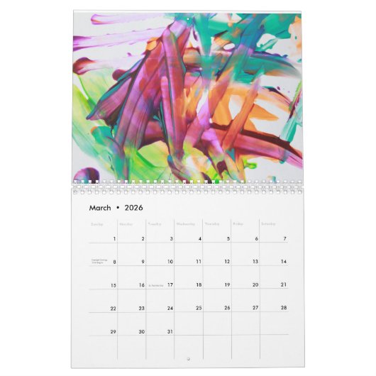 Calendrier Art Abstrait par "The Extraordinaire Jace" - Calen (Mar 2026)