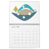 Calendrier Art atomique moderne du milieu du siècle (Jan 2026)