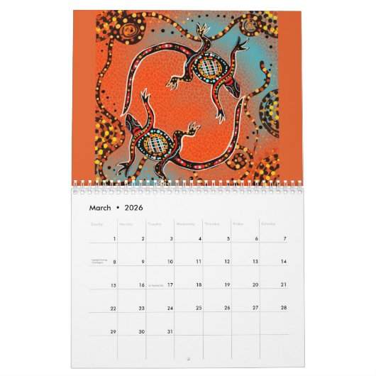 CALENDRIER ART AUSTRALIEN 2026 (Mar 2026)