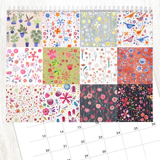 Calendrier Art botanique floral Nic Squirrell