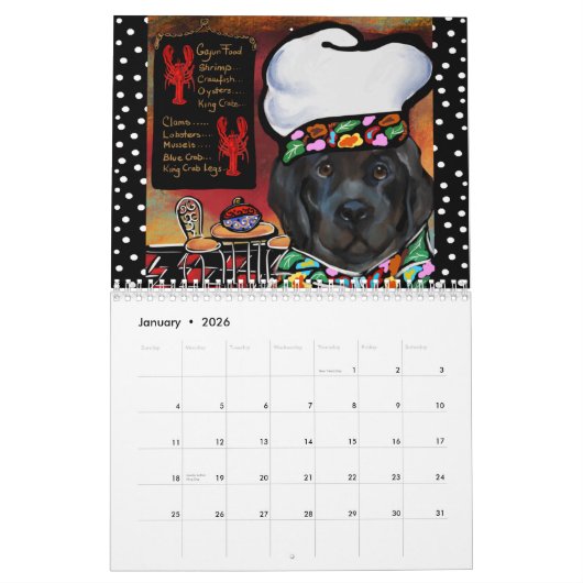 CALENDRIER ART CHEF PET (Jan 2026)