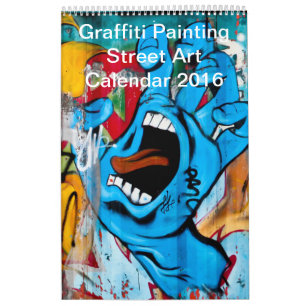 Calendrier Art coloré 2016 de rue de peinture de graffiti