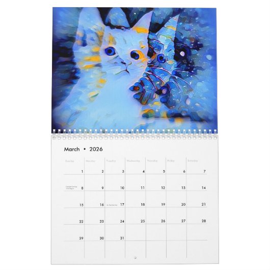 Calendrier Art de chat par Shelli Fitzpatrick Parce que, Chat (Mar 2026)