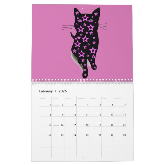 Calendrier Art de chat par Shelli Fitzpatrick Parce que, Chat (Feb 2026)