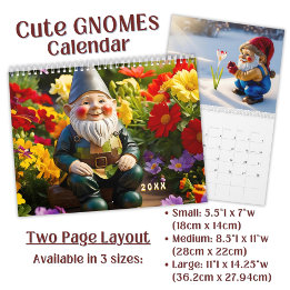 Calendrier Art de gnome de jardin fantaisiste personnalisé 