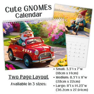 Calendrier Art de gnome de jardin mignon personnalisé