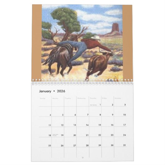 Calendrier Art de l'ouest sauvage (Jan 2026)