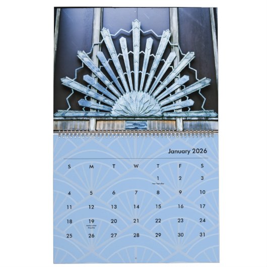 Calendrier Art Déco 2024 (Jan 2026)