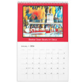 Calendrier Art déco Bateaux à cygne Boston (Jan 2026)