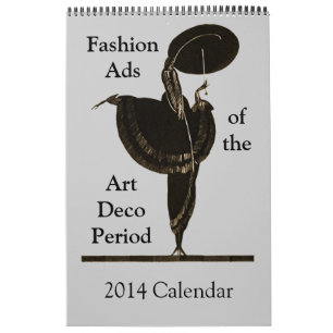Calendrier Art Déco de la mode vintage 2014