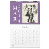 Calendrier Art Déco de la mode vintage 2014 (Mar 2026)