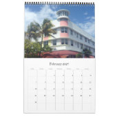Calendrier art déco Miami Floride (Feb 2027)