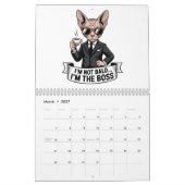 Calendrier Art d'humour de chat Sphynx | Conception de citati (Mar 2027)