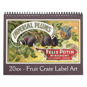 Calendrier Art Étiquette Fruit Crate