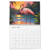 Calendrier Art Flamant rose élégant (Jan 2027)