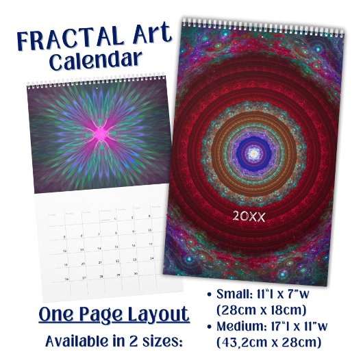 Calendrier Art Fractal coloré -