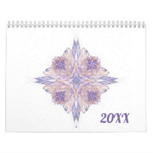 Calendrier Art Fractal Coloré Conçoit Douze Mois