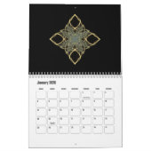 Calendrier Art Fractal Coloré Conçoit Douze Mois (Jan 2026)