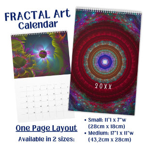 Calendrier Art fractal coloré et vivant 