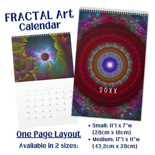 Calendrier Art fractal coloré et vivant 