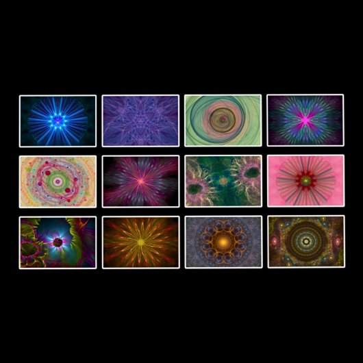 Calendrier Art fractal coloré - long