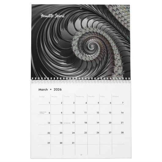 Calendrier Art fractal de Shelli Fitzpatrick Vol. Deux (Mar 2026)
