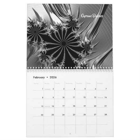 Calendrier Art fractal de Shelli Fitzpatrick Vol. Deux (Feb 2026)