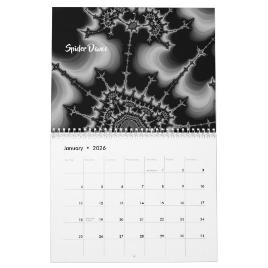 Calendrier Art fractal de Shelli Fitzpatrick Vol. Deux (Jan 2026)