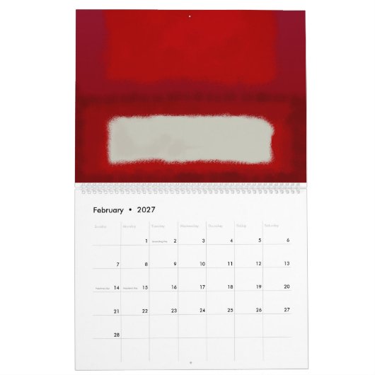 Calendrier Art Mark Rothko dans le style numérique (Feb 2027)