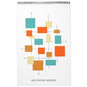 Calendrier Art moderne du milieu du siècle Art rétro