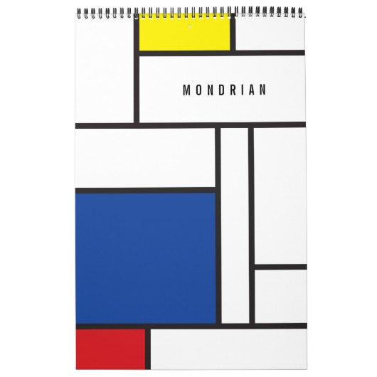 Calendrier Art Moderne Géométrique Minimaliste De Stijl Mondr (Protection)