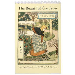 Calendrier Art Nouveau Beau jardinier par Grasset Calendar