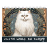 Calendrier mural chat 2024, chats laids dans le calendrier de