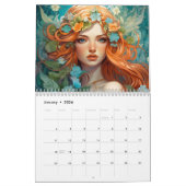 Calendrier Art Nouveau Femmes en fleurs (Jan 2026)