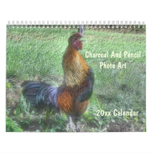 Calendrier Art photo au fusain et au crayon