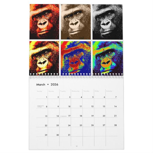 Calendrier Art pop (Mar 2026)