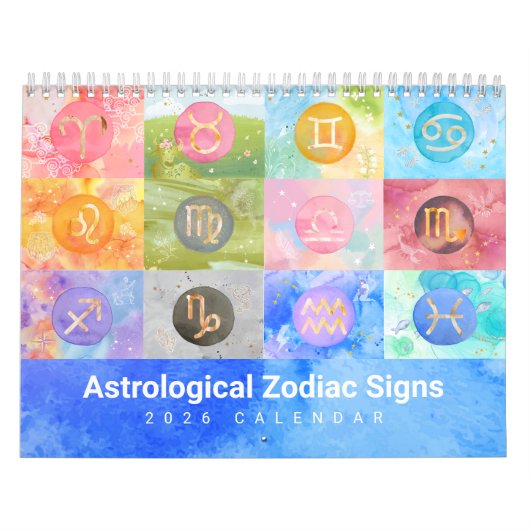 Calendrier artistique astrologique 2026 de Zodiac  (Protection)