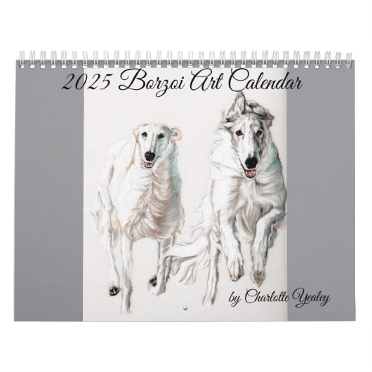 Calendrier artistique de Borzoi 2025 par Charlotte (Protection)