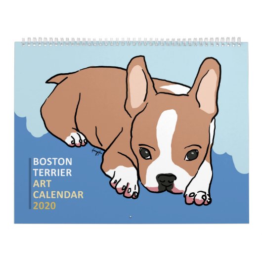 Calendrier artistique de Boston Terrier 2020 (Protection)