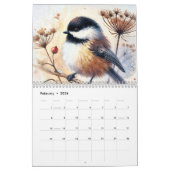 Calendrier artistique de l'aquarelle des oiseaux (Feb 2026)