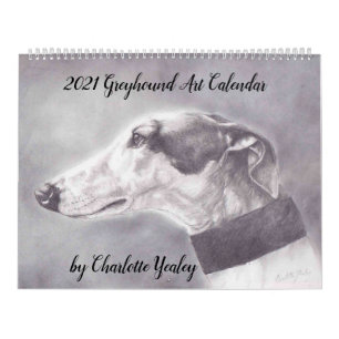Calendrier artistique des chiens de Greyhound 2021