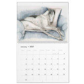 Calendrier artistique des chiens de Greyhound 2021 (Jan 2027)